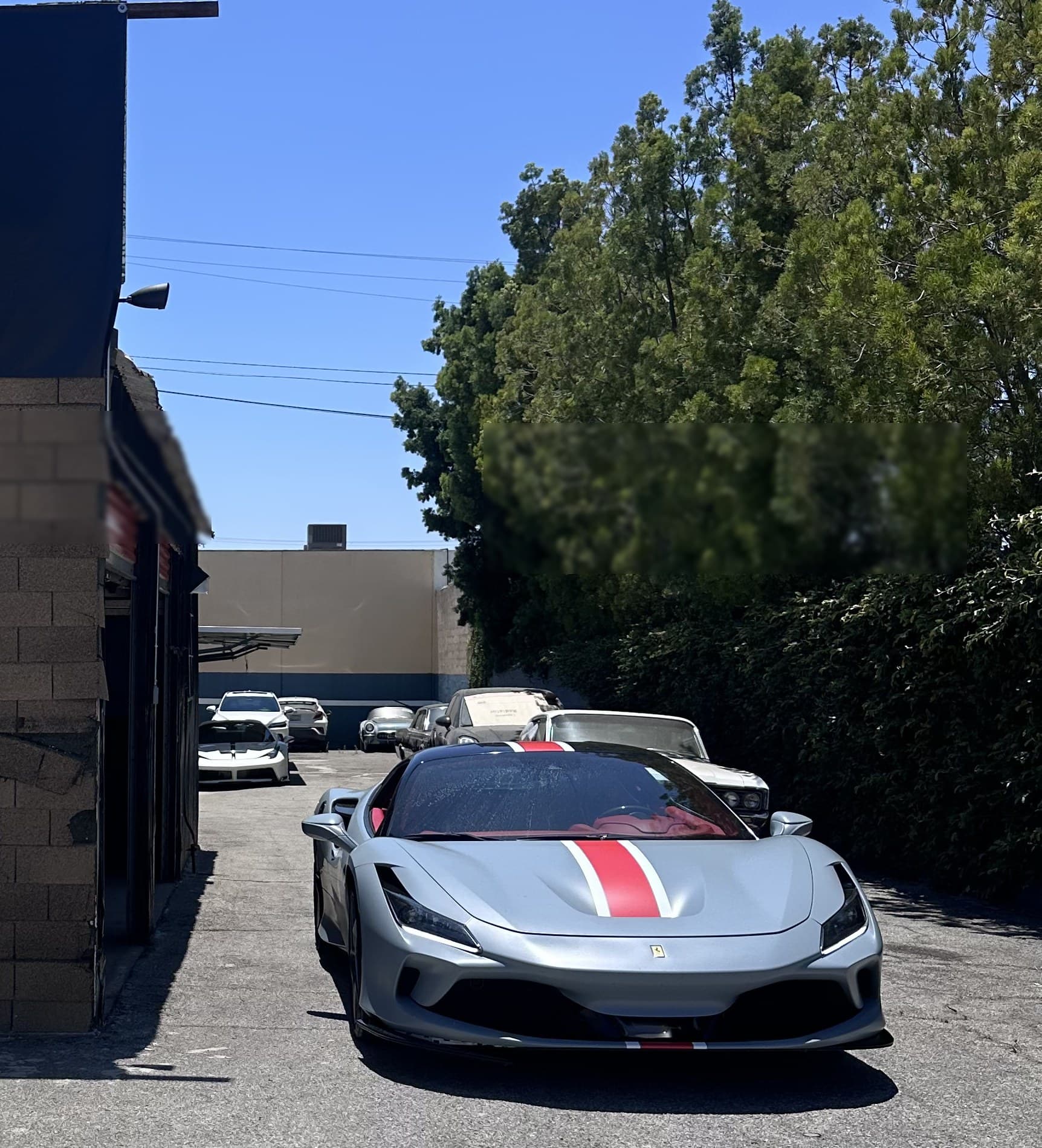 Silver Ferrari at Creative Collision Center Pasadena